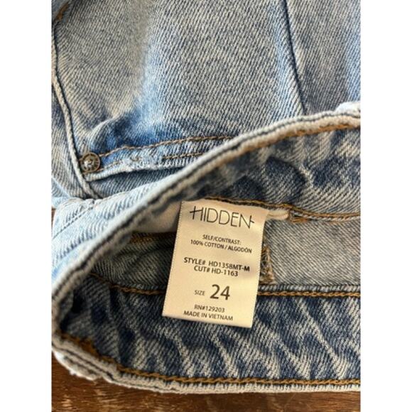 Hidden Size 24 Light Wash High Rise Mom Jeans Seam Detail Vintage Style Denim - Picture 4 of 6